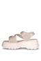 Ewoll 4017 Beige Wedge Sole Women's Sandals - 4