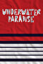 Red Navy Blue Striped Underwater Paradise Written 70X150 Beach Towel - Digital Printed Fade-Resistant Bath Towel - 2