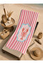 Pink and White Striped Lobster Patterned 70X150 Beach Towel - Digital Printed Fade-Resistant Bath Towel - 5