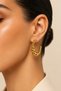 Gold Tone Beaded Hoop Earrings for Women – Graduated Ball C-Hoop Statement Earrings, Elegant Modern Fashion Jewelry - 6