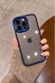 iPhone 15 Pro Max Compatible - Non-Yellowing Navy Blue Glossy, Camera and Keys Metal, Shock Absorbing Protective Mica Cover