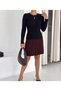 Women's High Waist Pleated Women's Knitwear Mini Skirt Standard Sml Compatible Length 50 cm