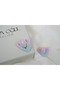 Kp635 Pastel Color Triangle Earrings Gold (23 mm)