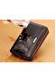 Long genuine leather wallet unisex black business card holder. - 2
