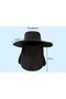 Sun hat dark green detachable neck protector UPF50+ foldable. - 2