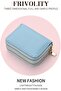 PU card holder 8.5x4x11.5cm multi-layer zipper large capacity. - 2