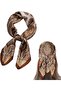 Women's satin headscarf 70x70cm brown paisley multi-functional. - 4