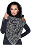 Triangle scarf printed wool warm retro button.