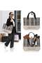 Large Size Tote Bag Beach Bag Shopping Bag Tassel Canvas Bag Women's Snake Pattern Bag - 4
