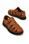 Men's Genuine Leather Daily Comfort Sandals-Tan (Cb805) - 4