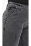 Women's Anthracite Large Size High Waist 5-Pocket Straight Leg Jeans - 4