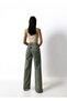 Women's Light Green Laserized Wide Leg Jean Trousers with High Waist and Laser Effect Ripped Detail - 5