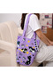 Korean Style Cute Bucket Bag with Lilac Cat Pattern Shoulder Bag and Handbag