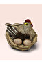 Decorative Chicken Coop in a Nest with Eggs - Rustic Design Natural Straw and Natural Logs