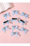 Pack of 10 Girls Blue Bow Rhinestones Embellished Hair Accessories - 5