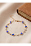 Gold Tone Gemstone Embellished Link Bracelet - 4