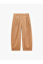 Regular Fit Pile Detailed Pocketed Barrel Cut Trousers