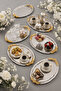 Duru 1 Piece Stainless Steel Oval Coffee Presentation Tray with Silver Handle, Decorative Serving Tray - 3