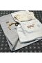 3-Piece Baby Bodysuit and Blanket Set - 100% Natural Cotton - Unisex - Ecru&Gray - 6