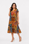 V-Neck Cotton Viscose Short Sleeve Dress - 3