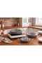 Peakstone 6 Piece Granite Pan Set 18-20-22 cm Double Handle with Glass Lid Gray - 2