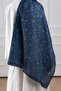 Ethnic Floral Patterned Soft Shawl Indigo - 6