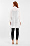 Women's White Long Relaxed Fit Casual Cardigan - 2