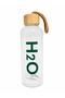 Borosilicate Glass Water Bottle with Bamboo Lid and Carrying String Transparent Flask