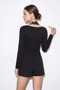Women's Tie-Up Lace Gothic Long Sleeve Black Blouse - 4