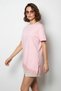 Women's Lace Detailed Asymmetrical Cut Short Sleeve t Shirt Pink - 3