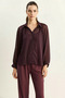 Women's Sim Detailed Bat Sleeve Chiffon Purple Shirt - 7
