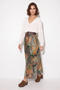 Women's Shahrazat Pattern Lined Belted Long Multi-Colored Skirt - 3
