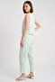 Women's Thick Strap Blouse Elastic Waist Pants Modal Water Green Set - 2