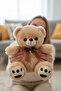 Brown Cute Plush Bear 20 cm - Soft Teddy Bear with Ribbon, Gift for Lovers and Children - 2