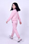 Girl's High Collar Zippered Waist Tie Elastic Leg Sweatpants Set - 5