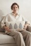 Buldan Handmade Tree Motif Embossed Punch Embroidered Tasseled Cotton Hidden Zipper Rectangular Throw Pillow Cover 35X55 cm - 7