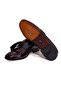 Burgundy Color Laceless Genuine Leather Men's Shoes - 2