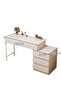 Dressing Table Vanity Table with Retractable Side Cabinets, Makeup Vanity Table with Drawers, Multifunction Modern Design Dressing Table Study Table Large Storage Workstation (100×40×60CM) - 2
