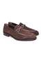 Brown Laceless Genuine Suede Leather Men's Shoes