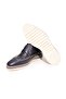 Dark Blue Color Lace-Up Genuine Leather Men's Shoes - 3