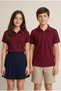 Burgundy Girls'/Boys' Polo Collar Short Sleeve School T-Shirt 24797 - 2