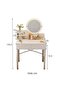 Simple Makeup Vanity Dressing Table, Steel Leg Small White Table with Shelf, Drawer, Mirror and Led Light for Bedroom and Small Space (RJ60CK, 60 * 40cm) - 2