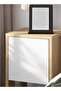 Modern Nightstand Bedside Table With Storage Cabinet | Multifunctional Sofa Side Table For Bedroom Living Room | 30X55X30Cm | OakWhite - 3