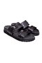 Black Color Laceless Genuine Leather Men's Slippers
