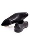 Black Color Laceless Genuine Leather Men's Shoes - 2