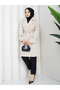 Apolet Detailed Belted Buttoned Pocketed Hijab Trench Coat Rc3145 - 4