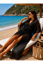 Women's Black Lycra Tulle Beach Dress - 2