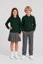 Girls & Boys Unisex Dark Green 100% Cotton Polo Collar Long Sleeve 2-Piece T-Shirt