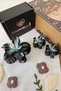 Set of 3 Black Ice Blue Ombre Lotus Flower Hair Clips - Hawaiian Flower Hair Clip