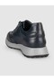 Navy Blue Men's Genuine Leather Sneaker Shoes - 5
